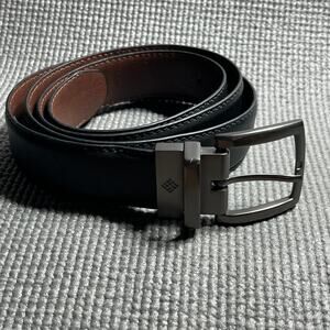 Columbia Belt‎ Mens Size XL Black Brown Leather Adjustable Buckle NEW